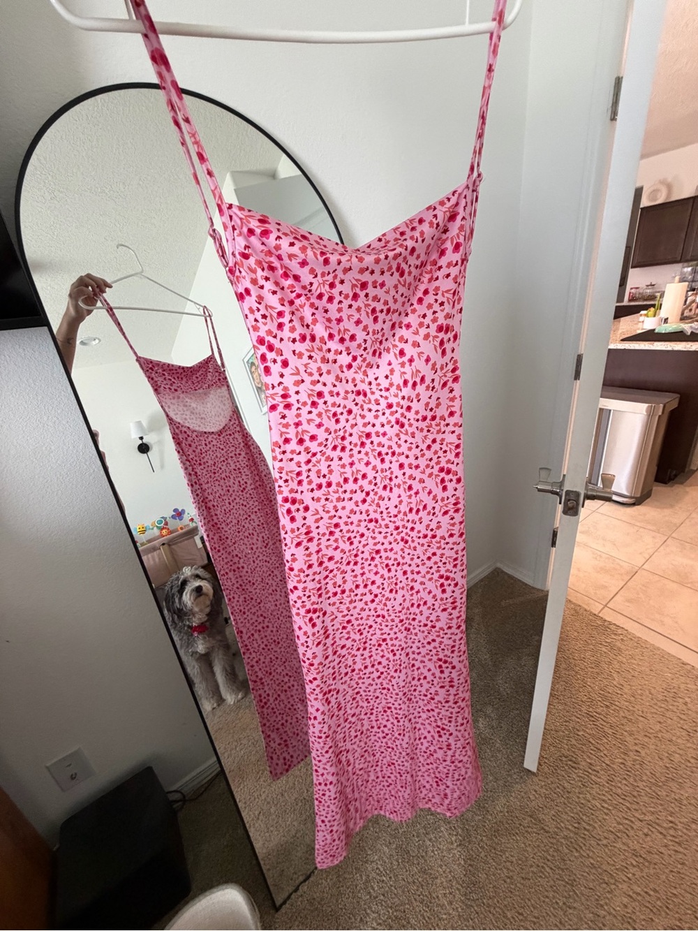Pink Floral Slip Dress